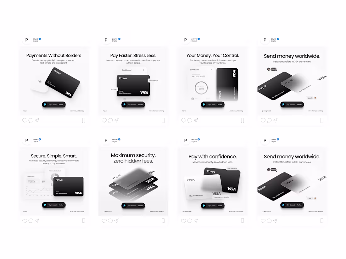 Cover image for Fintech ad design concepts.