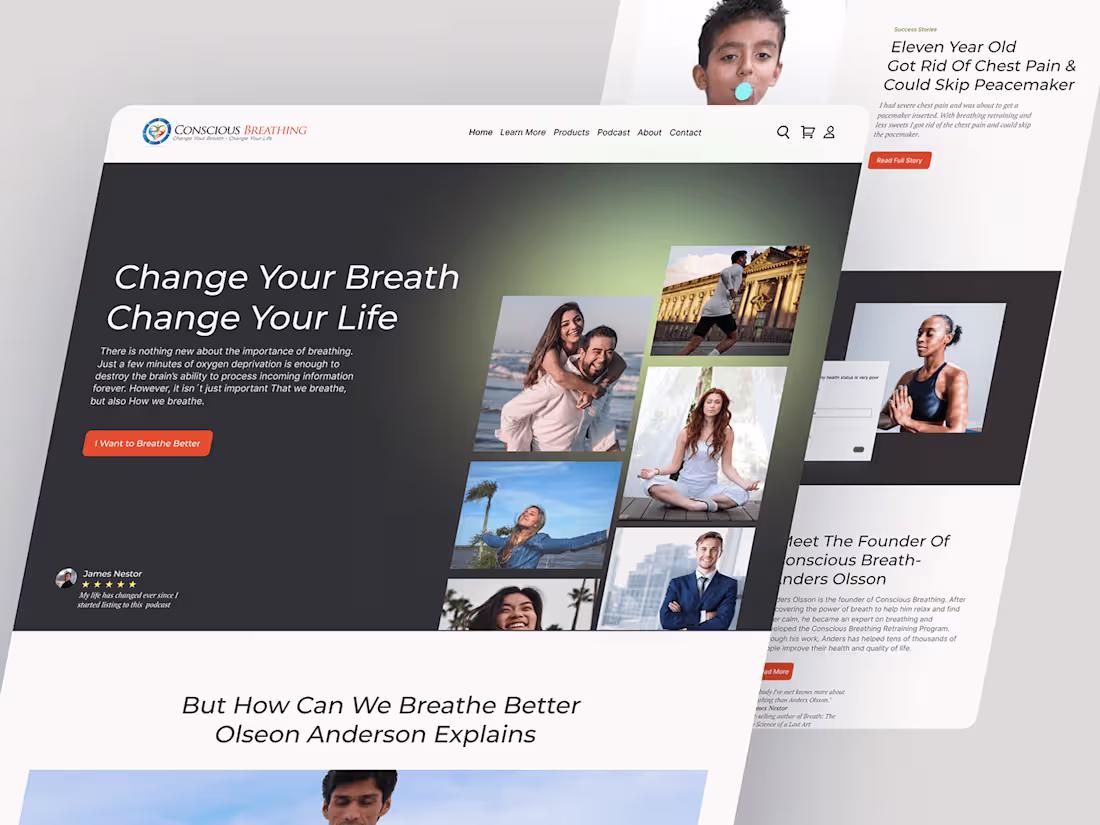 Cover image for Breathing Website UI/UX Design