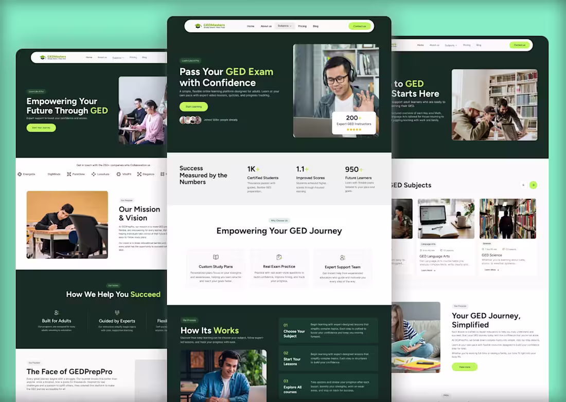 Cover image for LMS Website Design & Development for GED Prep Pro #webflow #...