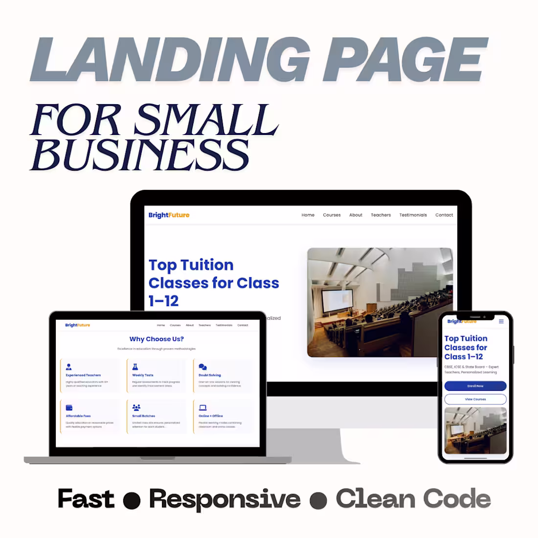 Cover image for Landing page for tuiton classes