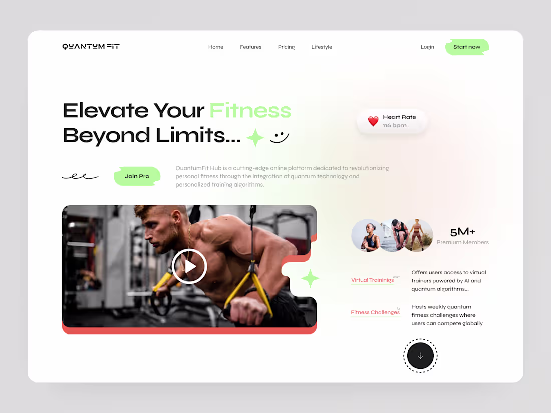 Cover image for Quantum-fit Web Header / Home Page UI