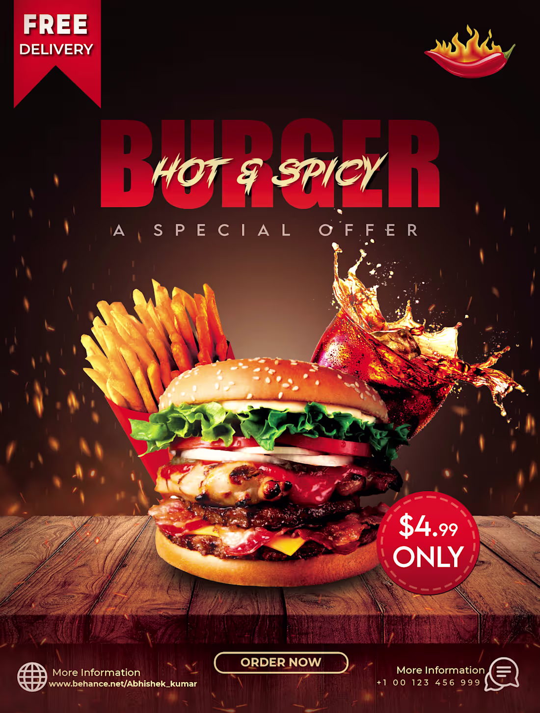 Cover image for Burger Restaurant Advertising Poster/Flyer | Photoshop