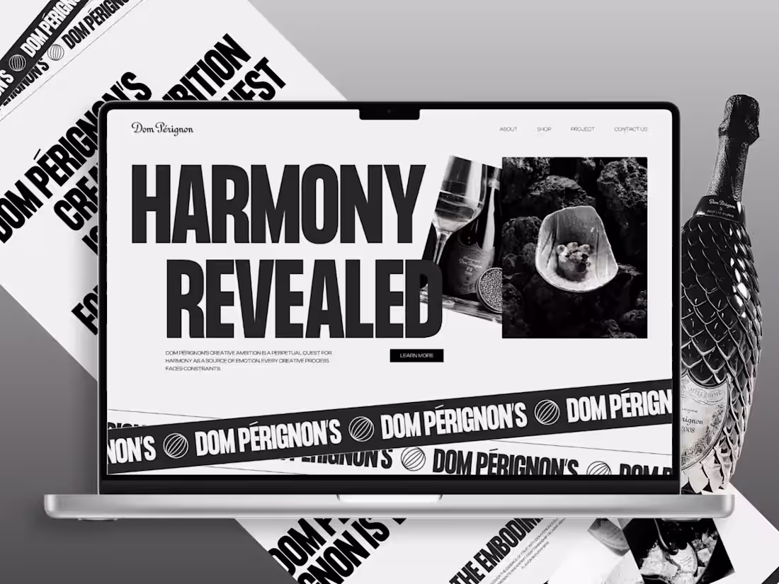 Cover image for Dom Pérignon: Luxury Champagne Bold Modern Website Design