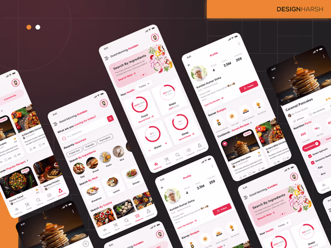 Cover image for FlavorFind - Recipe Sharing App UI Design

