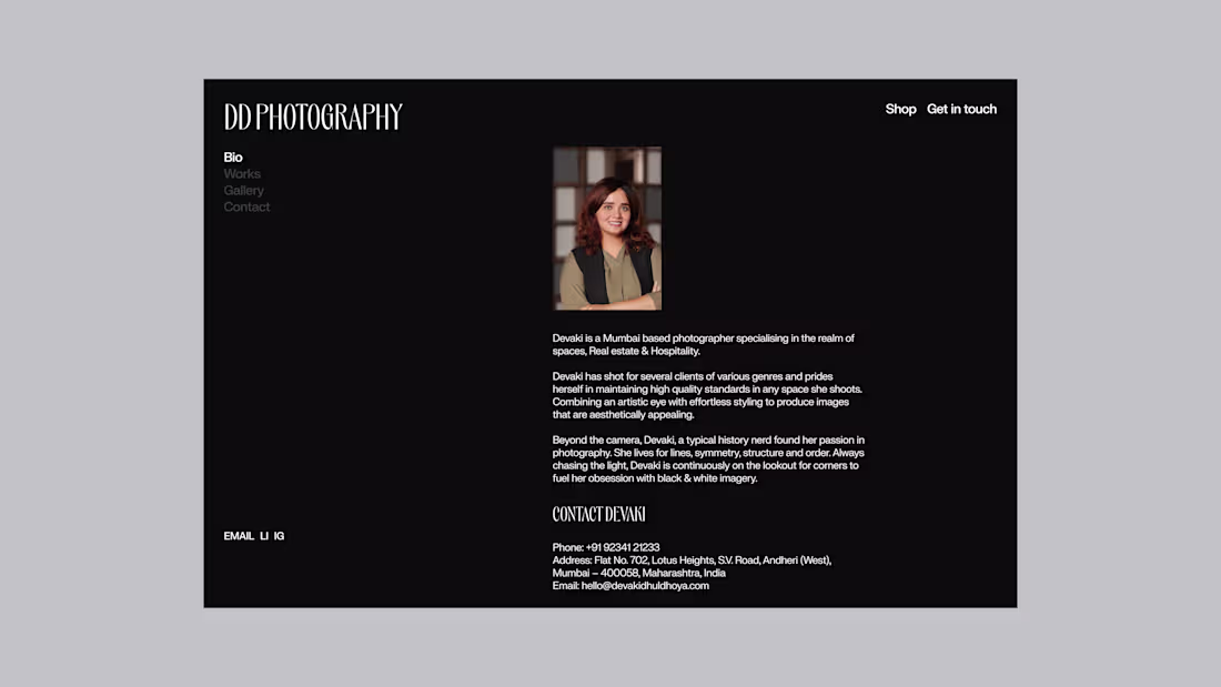 Cover image for The DD Photography website redesign was created for ProtoTho...
