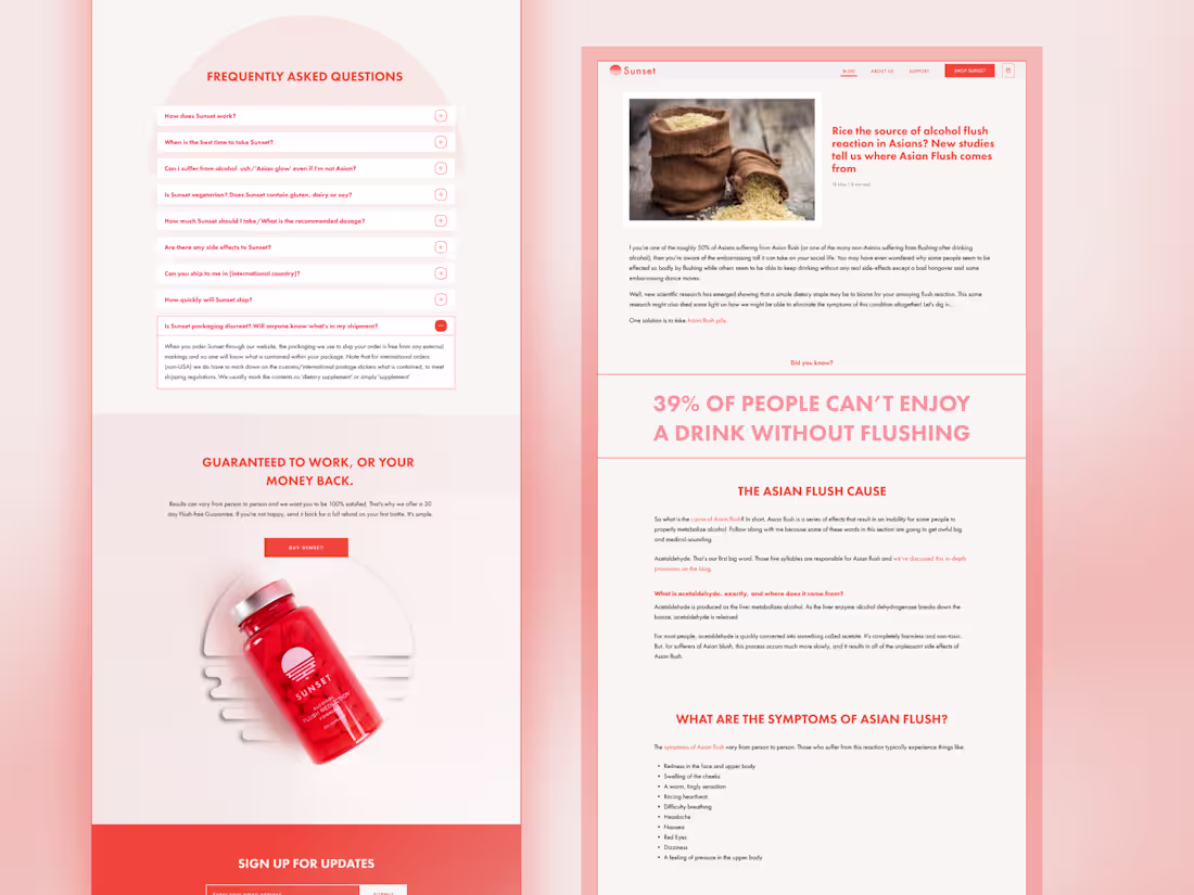 Cover image for Web Design: Sunset FAQ, CTA & Blog