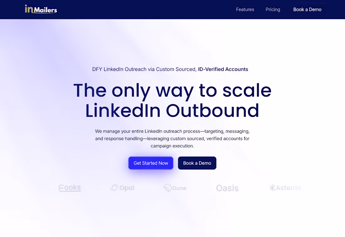 Cover image for Modern Linkedin Marketing agency lander "InMailer"