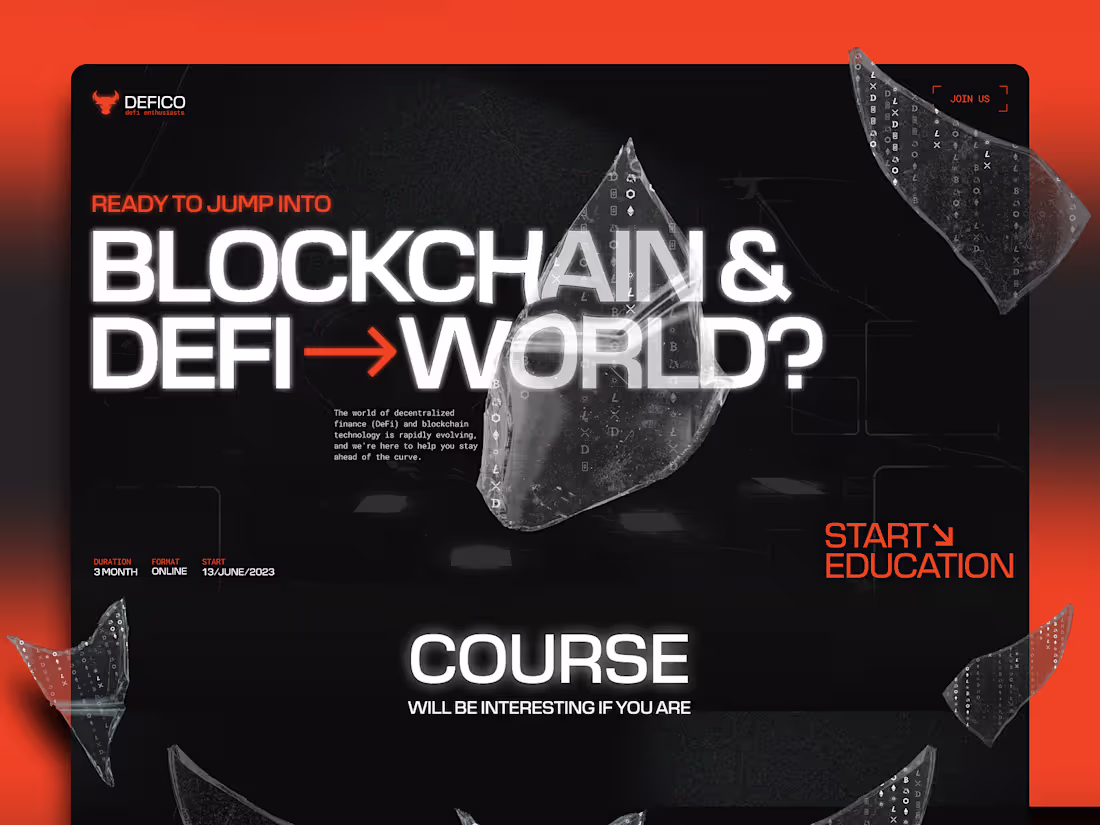Cover image for WOW Landing Page Design for Defico's Blockchain Course