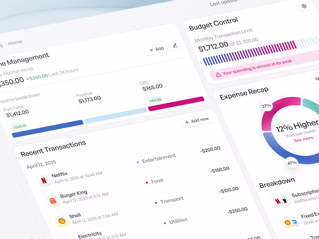 Cover image for SpendTrack – Personal Finance Dashboard | Dashboard