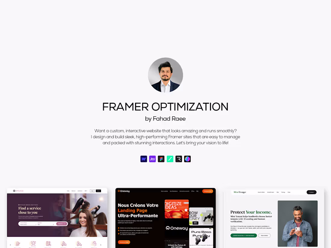 Cover image for Framer • Website Optimization