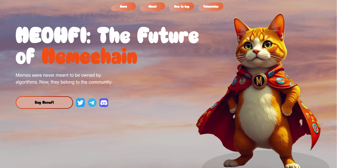 Cover image for Meowfi: Memecoin Landing page