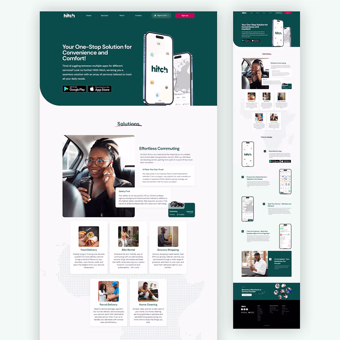 Cover image for HitchAfrica Landing Page Design on Behance