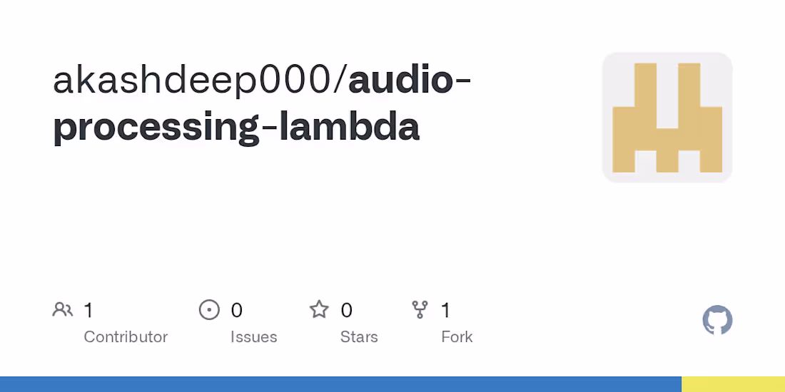 Cover image for Audio Processing API Deployment on AWS Lambda