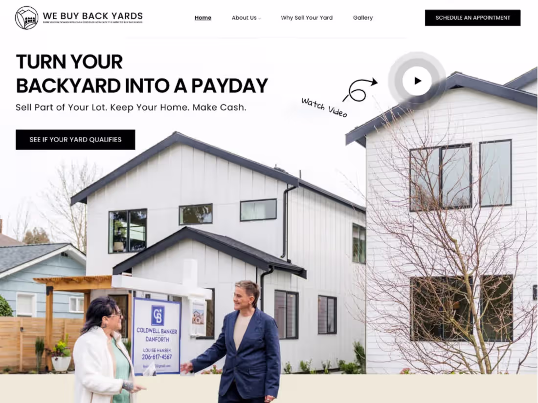 Cover image for We Buy Back Yards Real-Estate Website Design