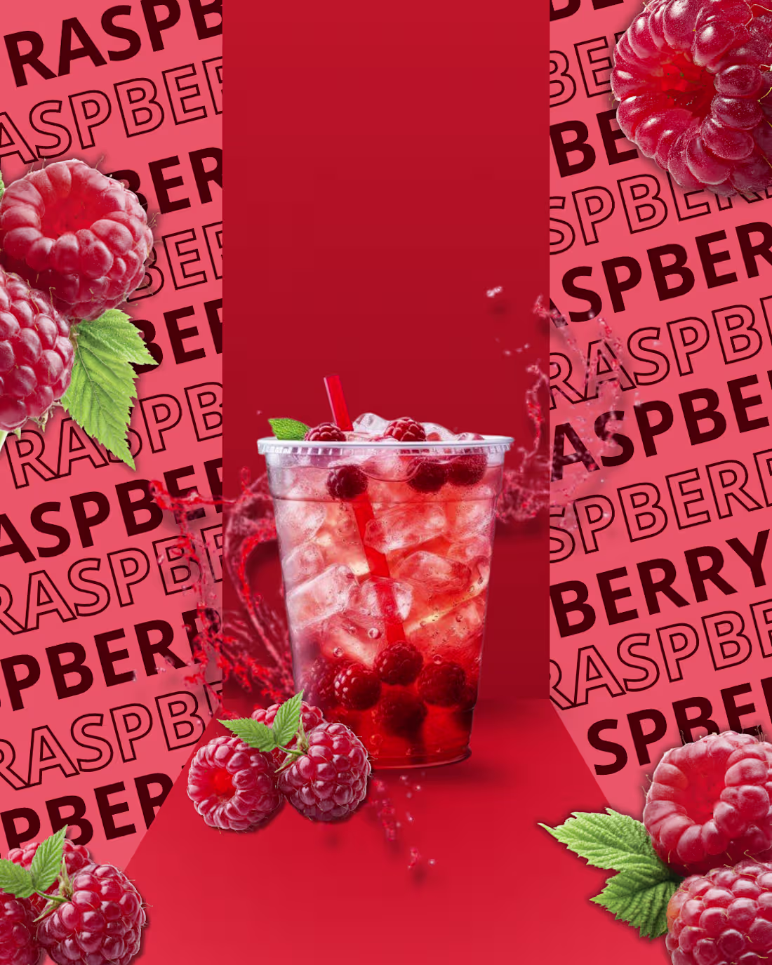 Cover image for Vibrant Raspberry Drink Visuals: Bold Advertising Design
