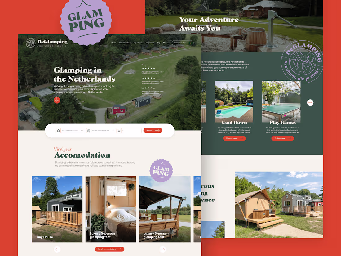 Cover image for DeGlamping Website Design and Development