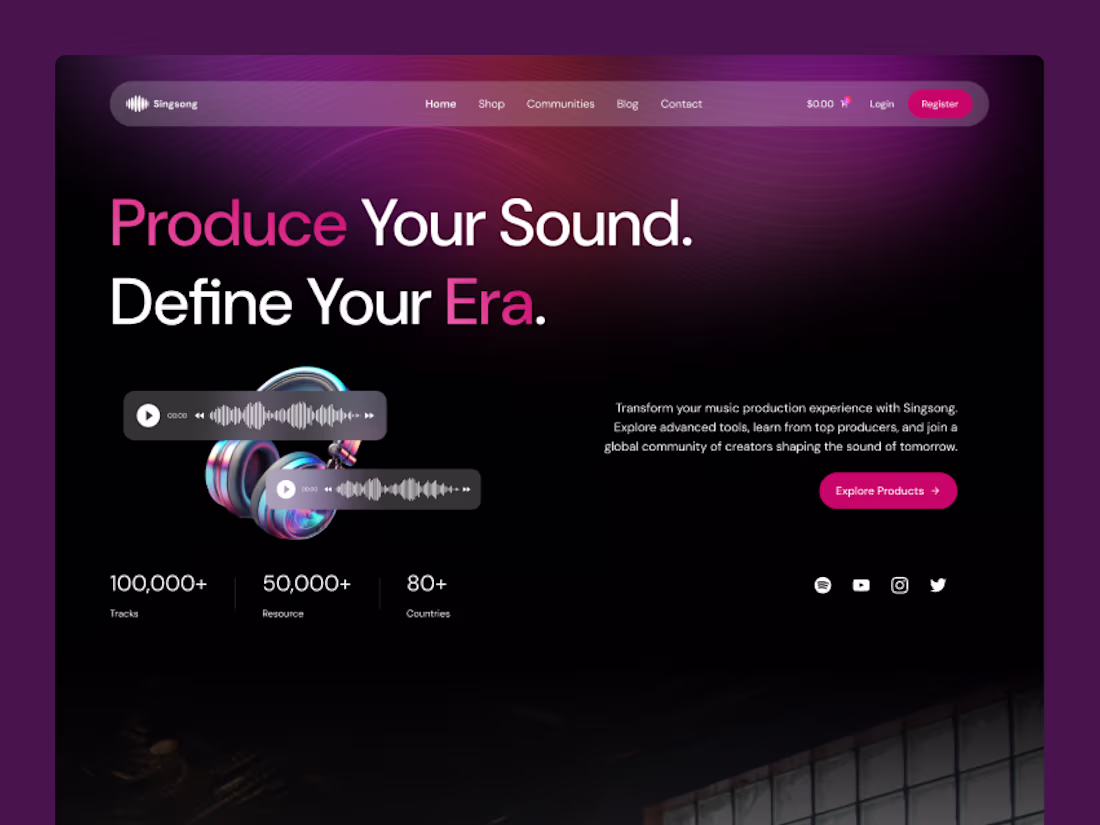 Cover image for Singsong - Music Shop & Creator Website