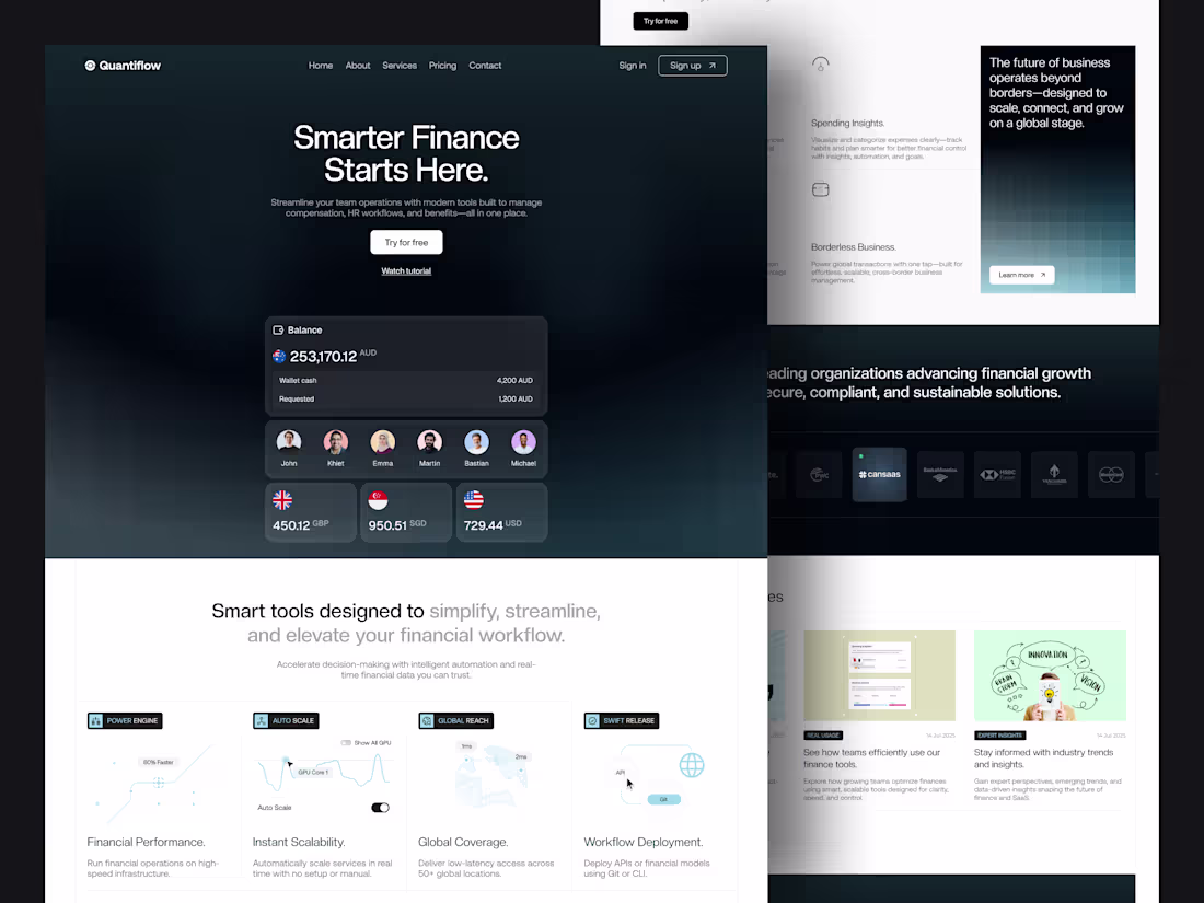 Cover image for Quantiflow - Finance Landing Page