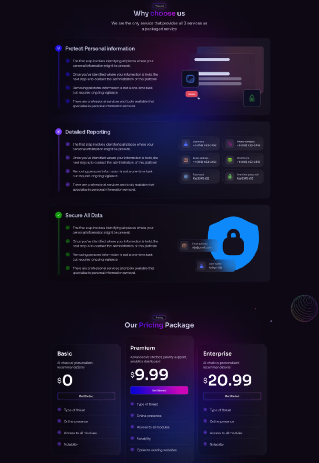 Cover image for Designed Features and Pricing Section