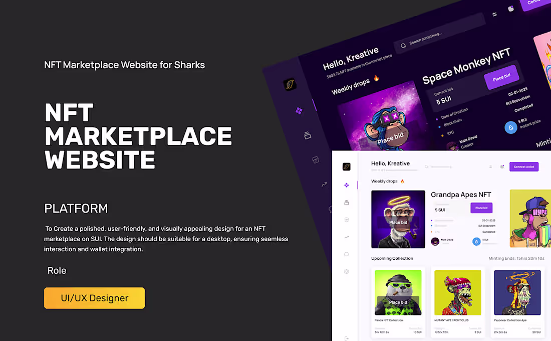 Cover image for Sharks NFT Marketplace Landing Page :: Behance