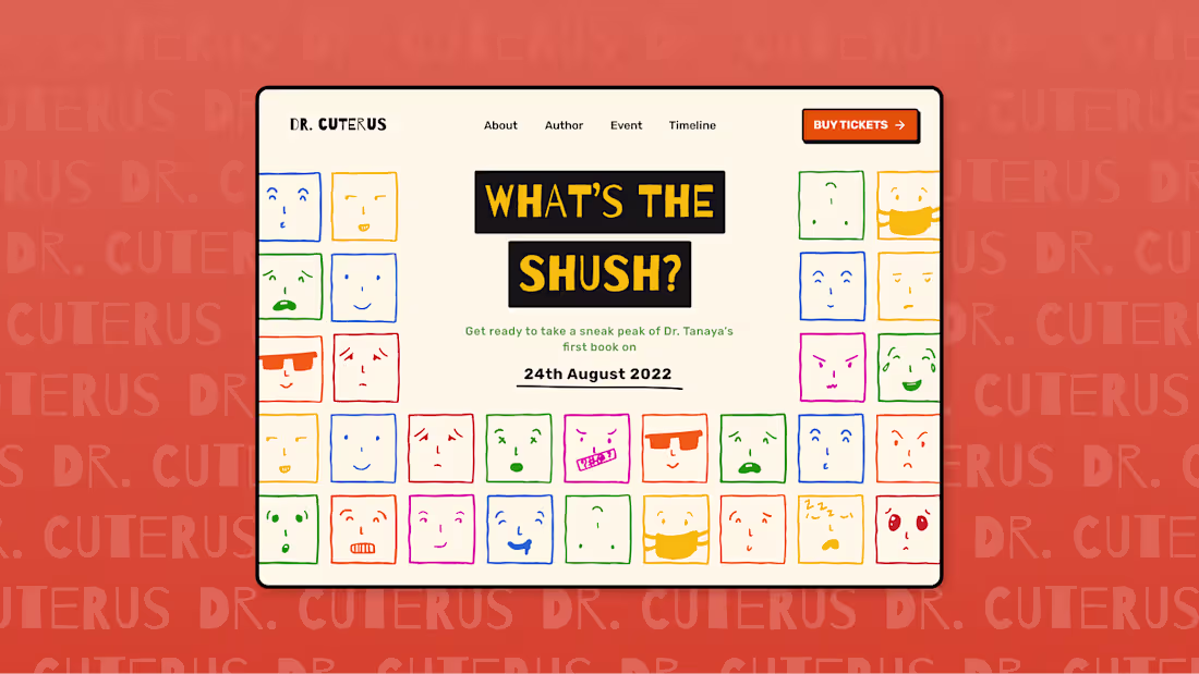 Cover image for A landing page for a book launch event for teenagers