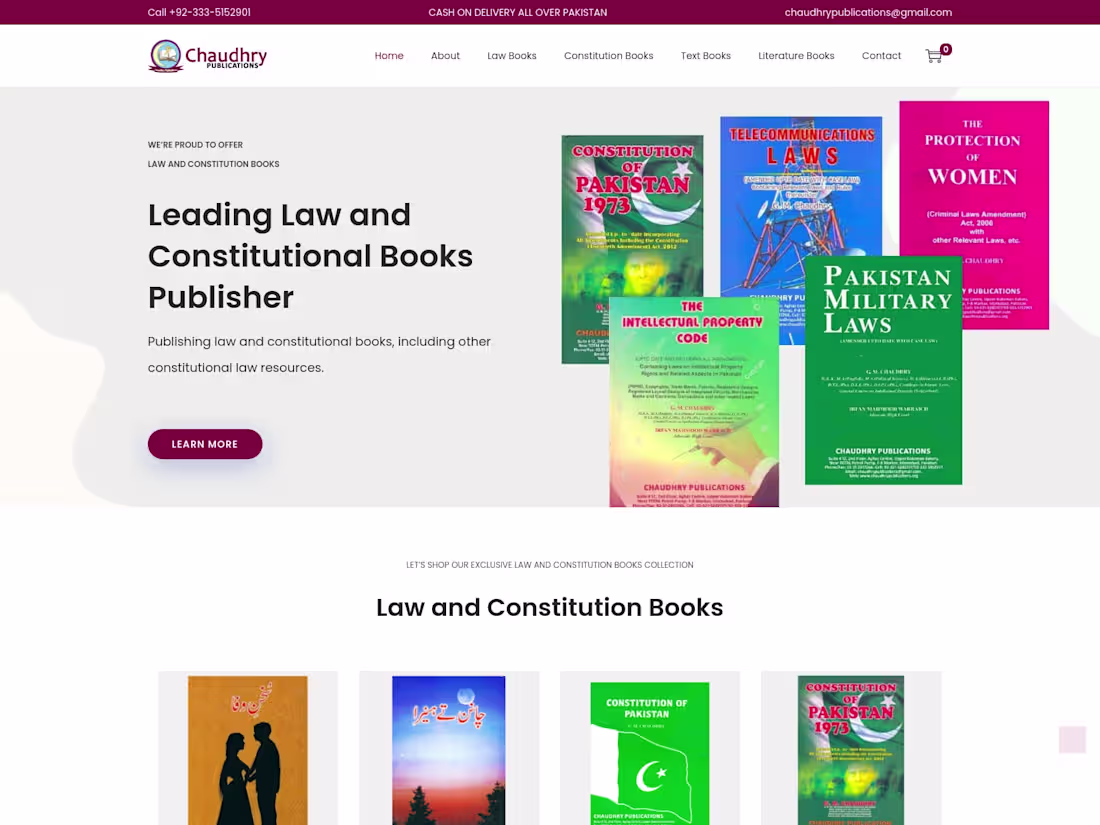Cover image for Law Books Publisher Website customized