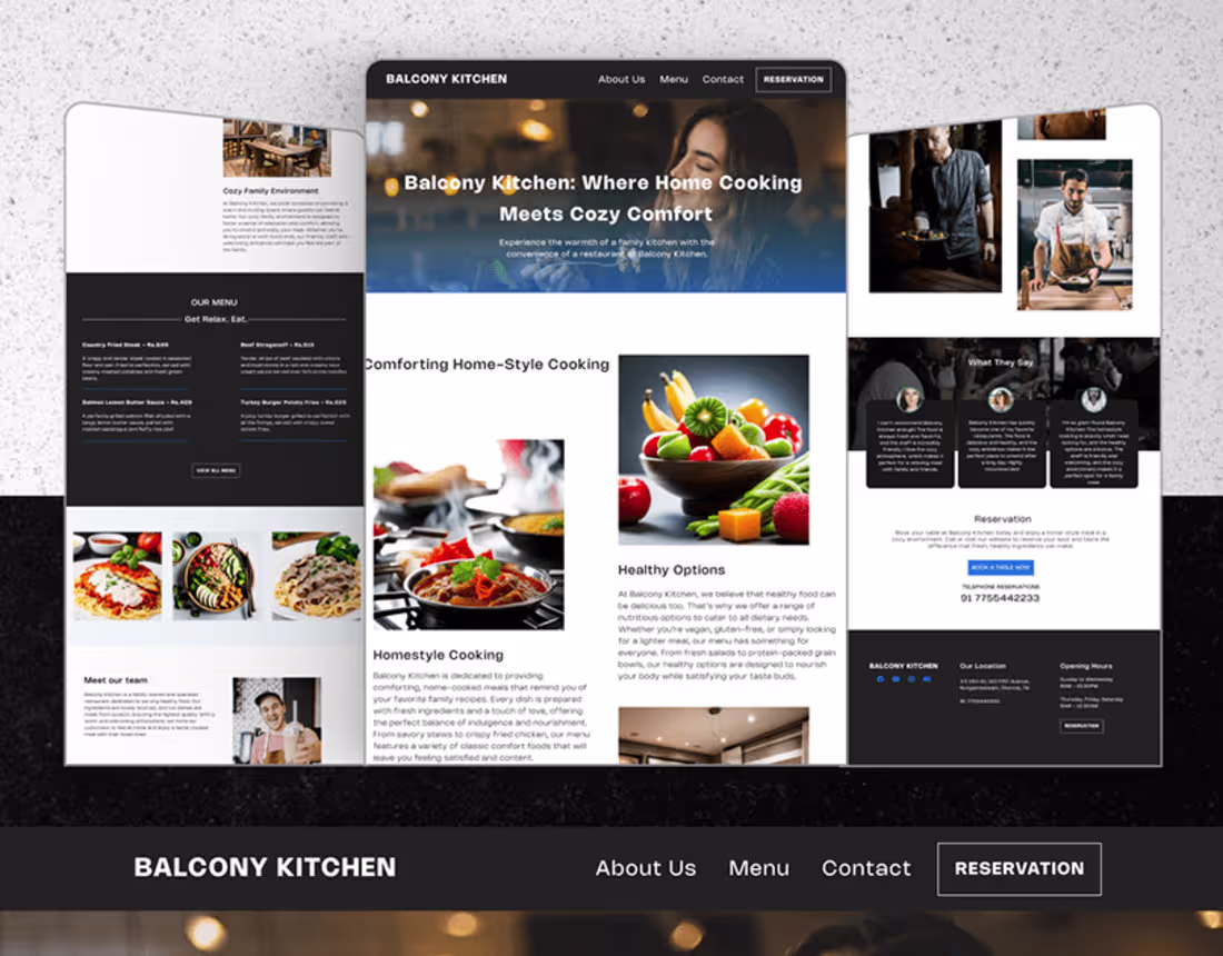 Cover image for Restaurant Landing Page on Behance