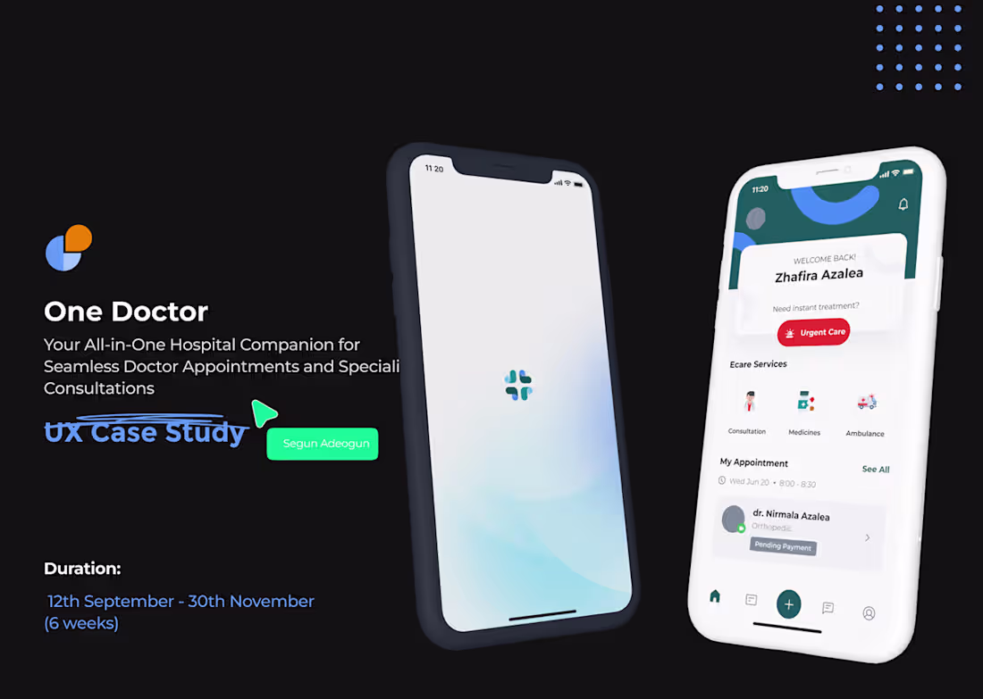 Cover image for One Doctor app design :: Behance