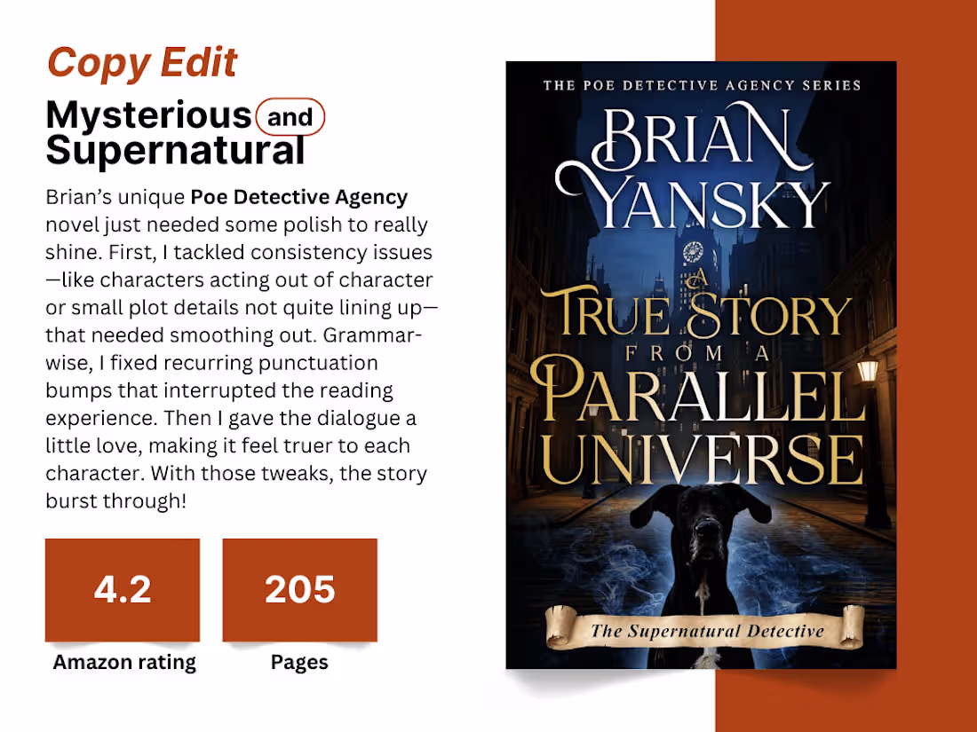 Cover image for Copy edit: Supernatural story