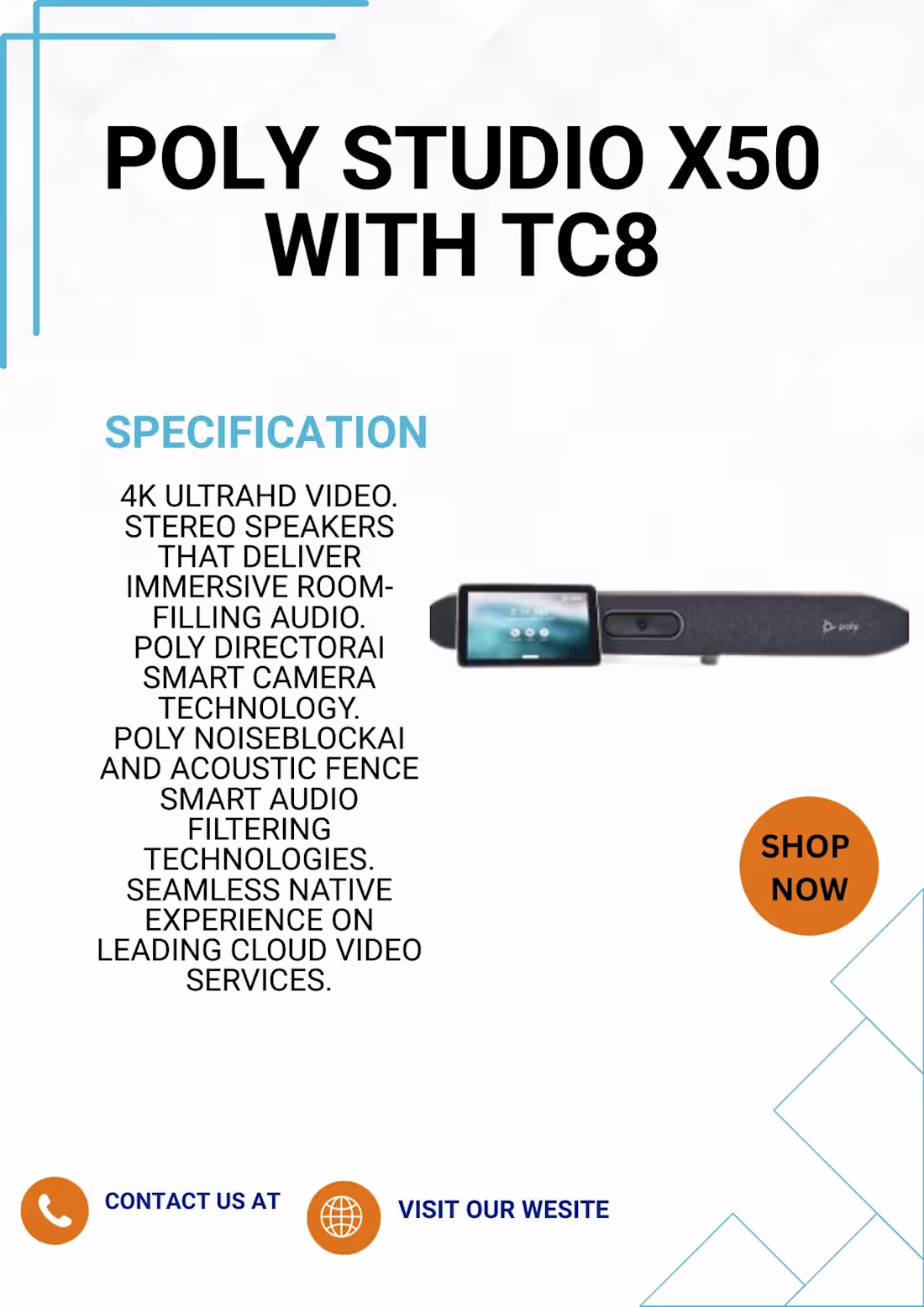 Cover image for Product Flyer For Sale Made For Poly Studio X50 With TC8