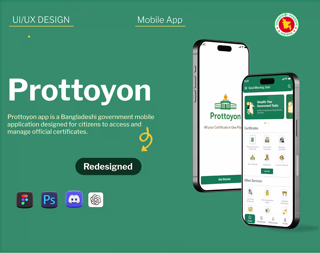 Cover image for Prottoyon App - UI UX Redesigning Case Study