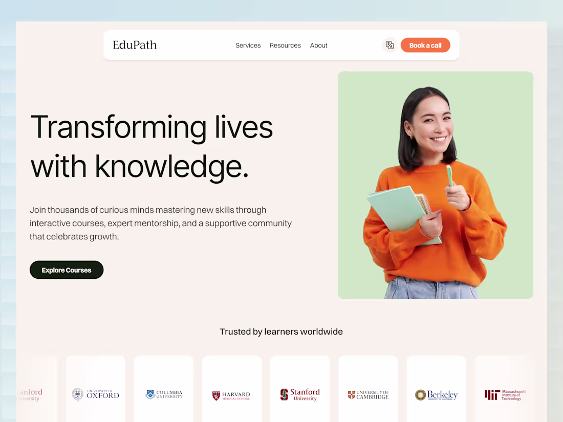 Cover image for Education Platform Website Design