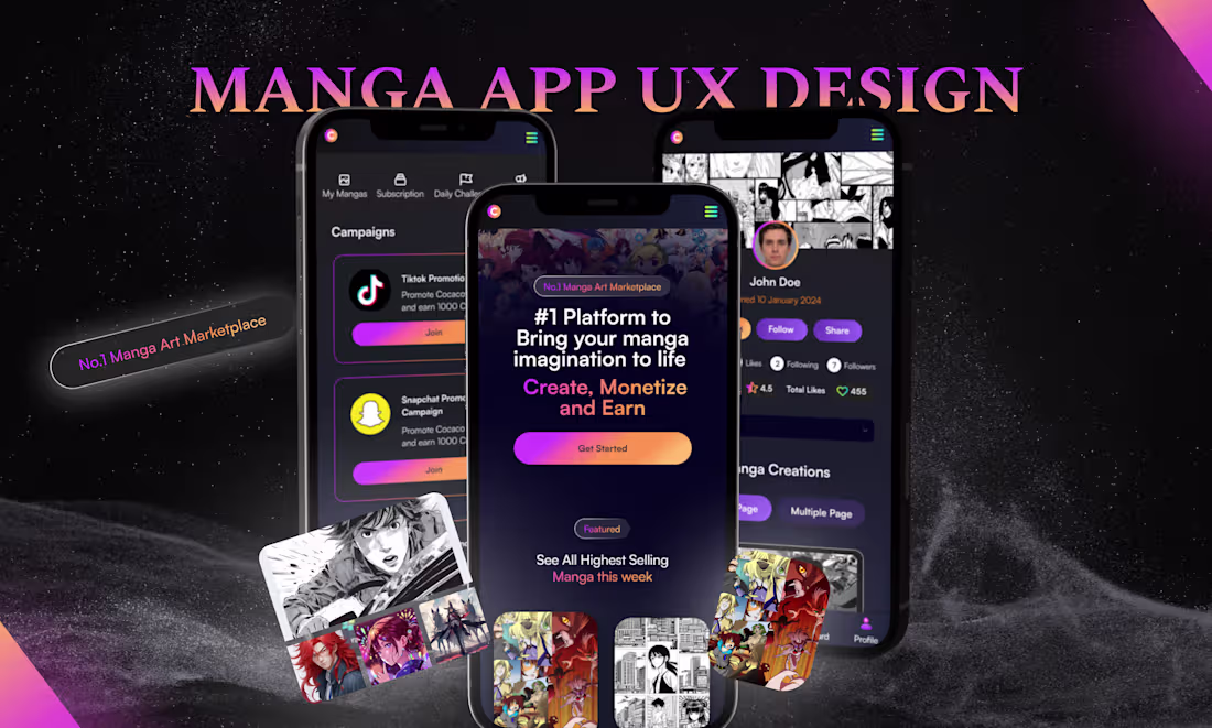 Cover image for Manga AI Creation UX | Web Design