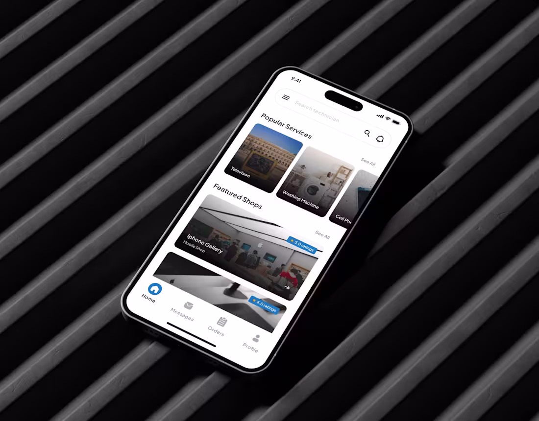Cover image for Technician Hiring App | UI/UX Design, Mobile App Design