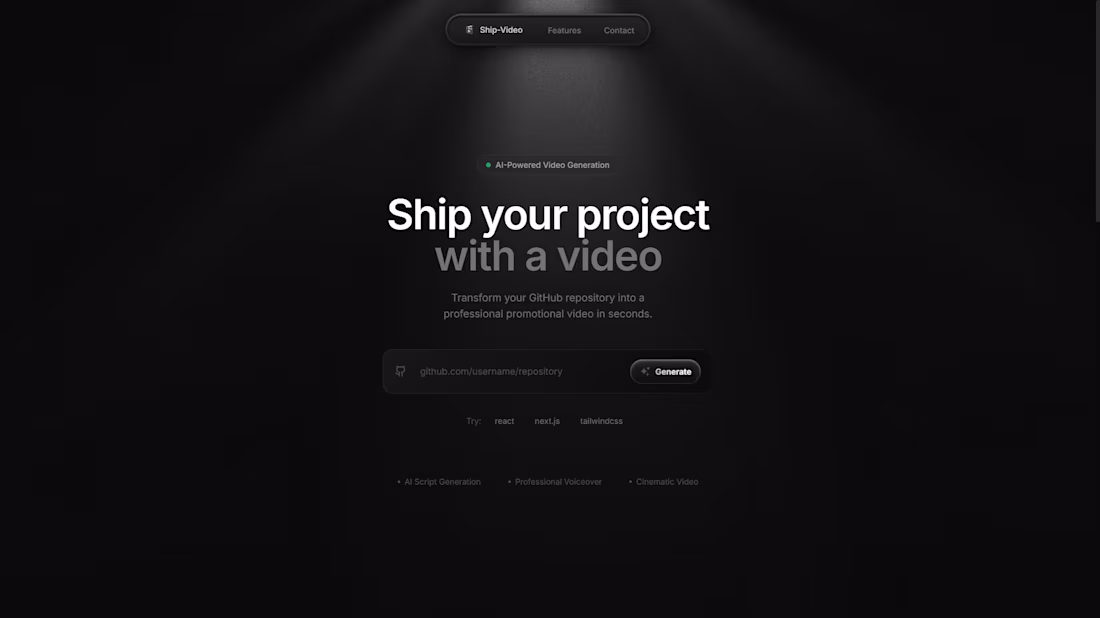 Cover image for Introducing Ship-Video 🔥 An AI powered video generation pla...