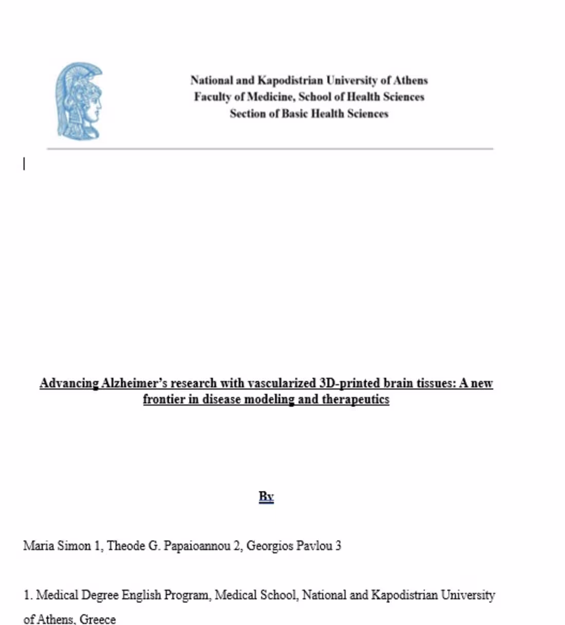 Cover image for Breakthrough Concepts in Vascularized 3D-Printed Brain Models