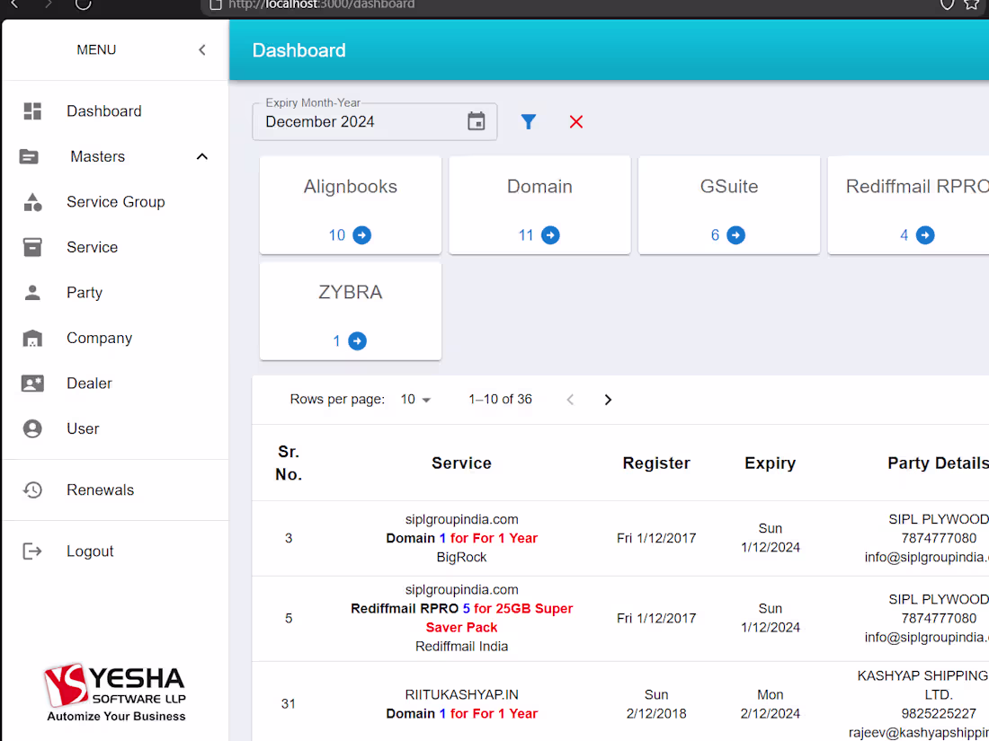 Cover image for CRM and Renewal Management System Development