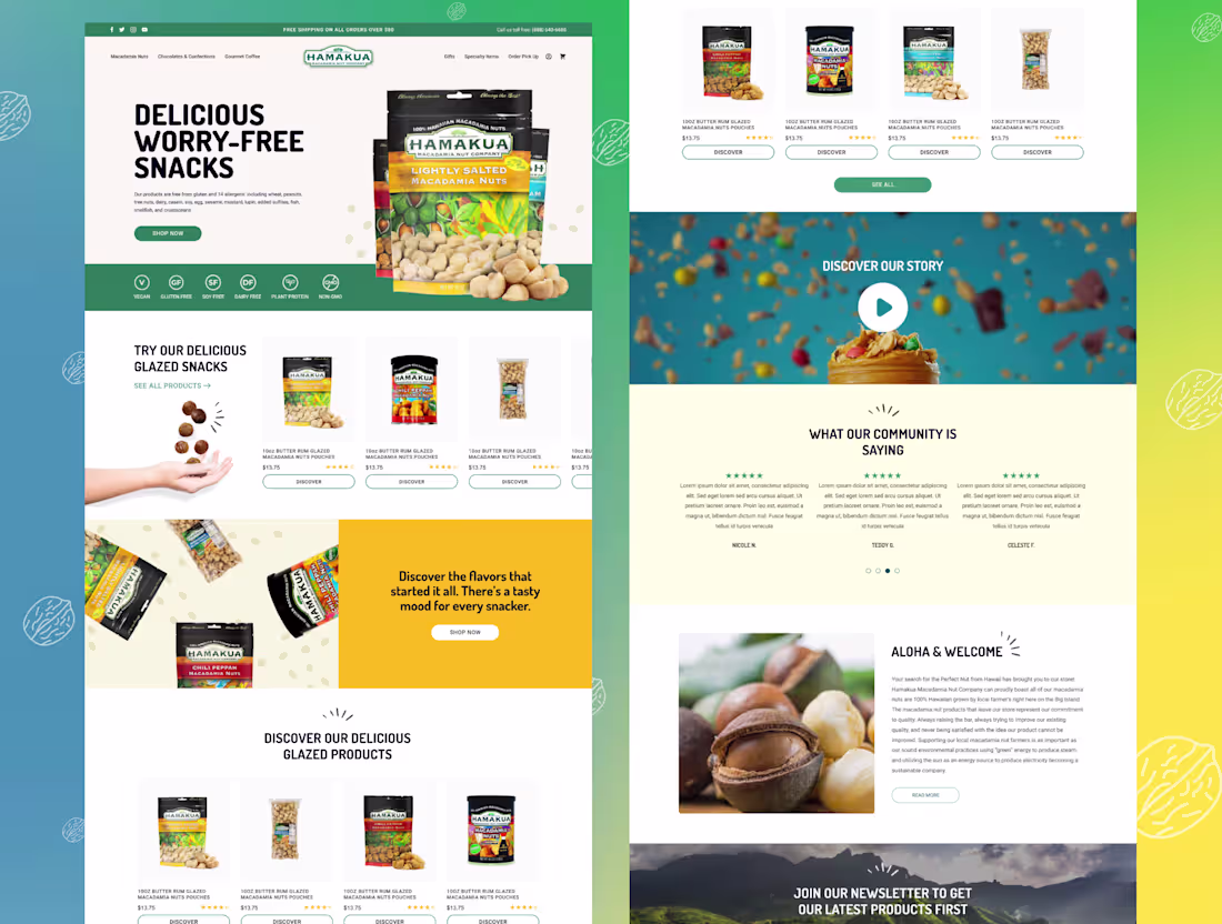 Cover image for Hamakua - Quick Home & product page revamp for e-commerce. 
