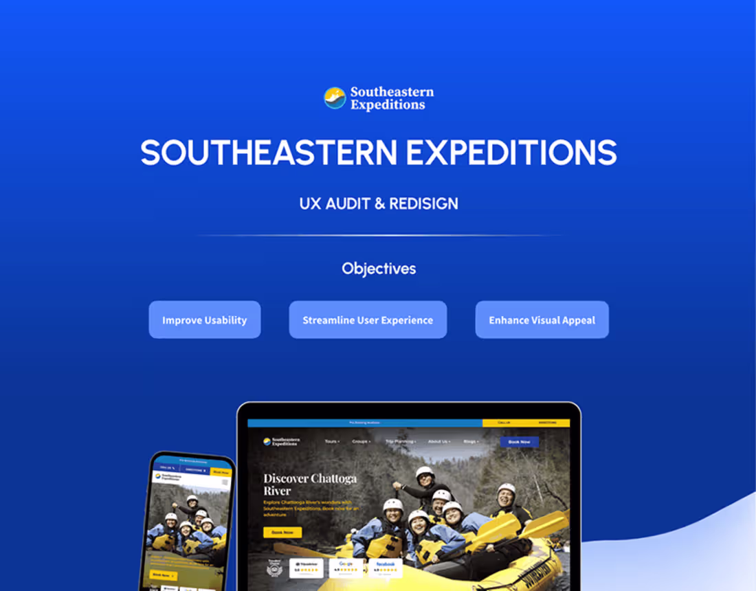 Cover image for Southeastern Expeditions - UX AUDIT & REDESIGN :: Behance