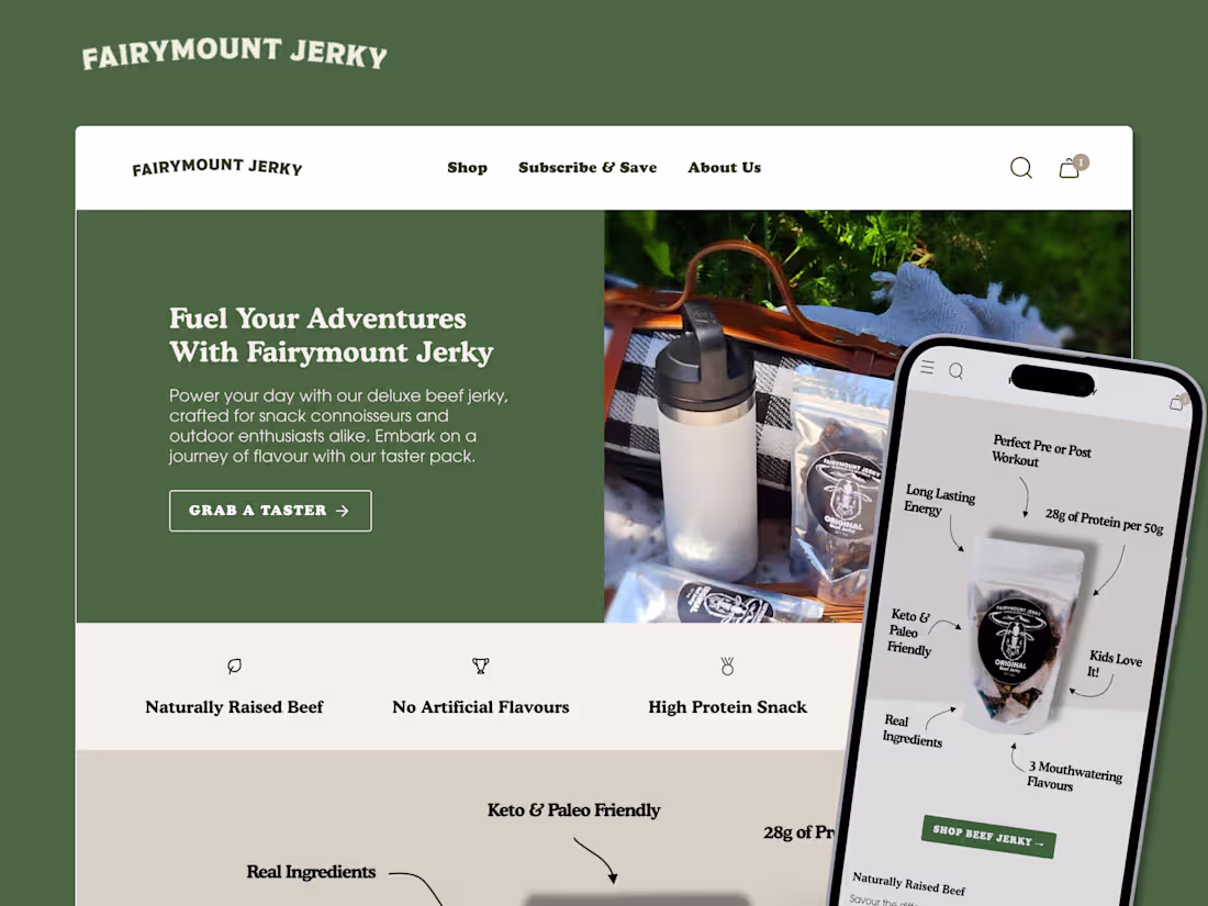 Cover image for Shopify Design: Creating A New E-Com Store for Fairymount Jerky