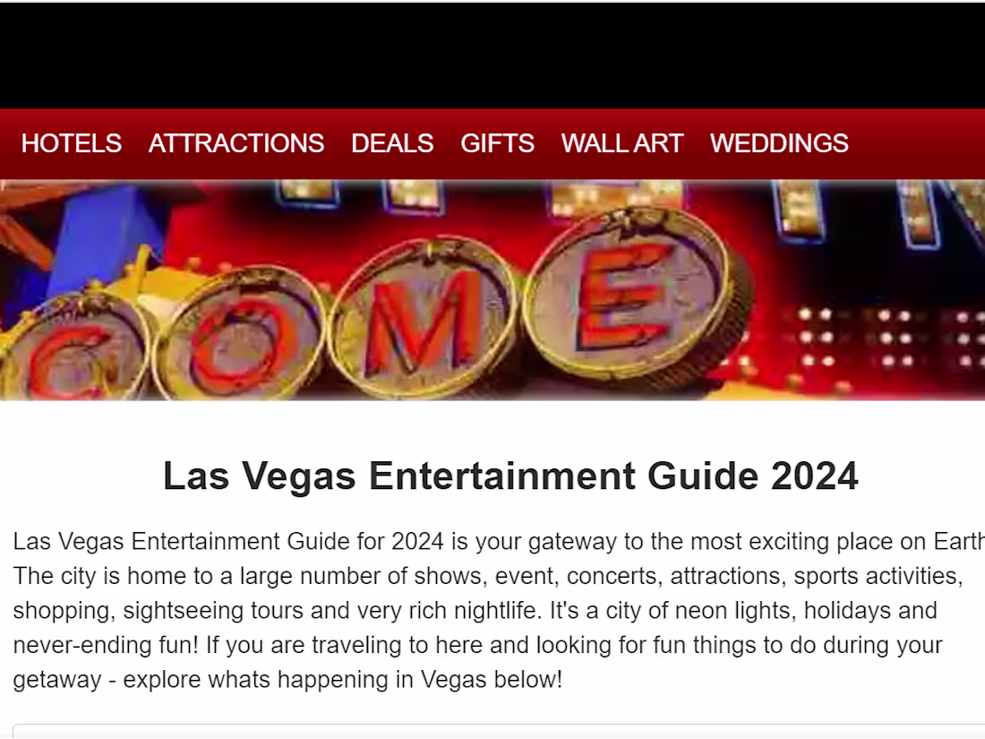 Cover image for Las Vegas Entertainment Guide