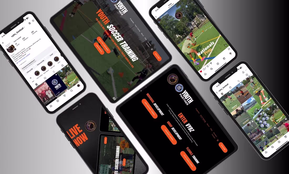 Cover image for Structured Brand and Website Development for Vybz Football