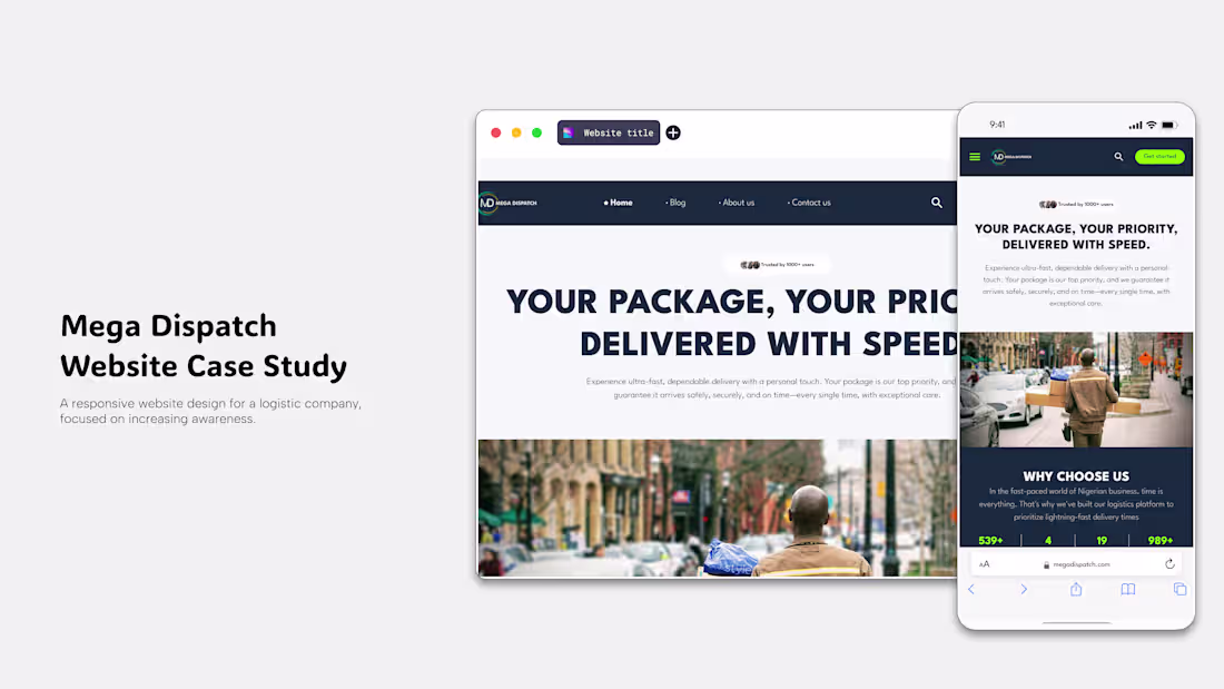 Cover image for Mega Dispatch Website Case study