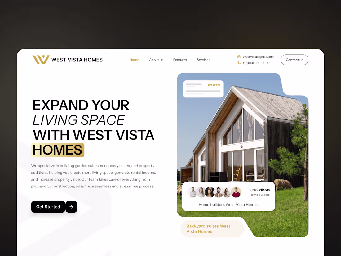 Cover image for West Vista Homes – Real Estate Landing Page