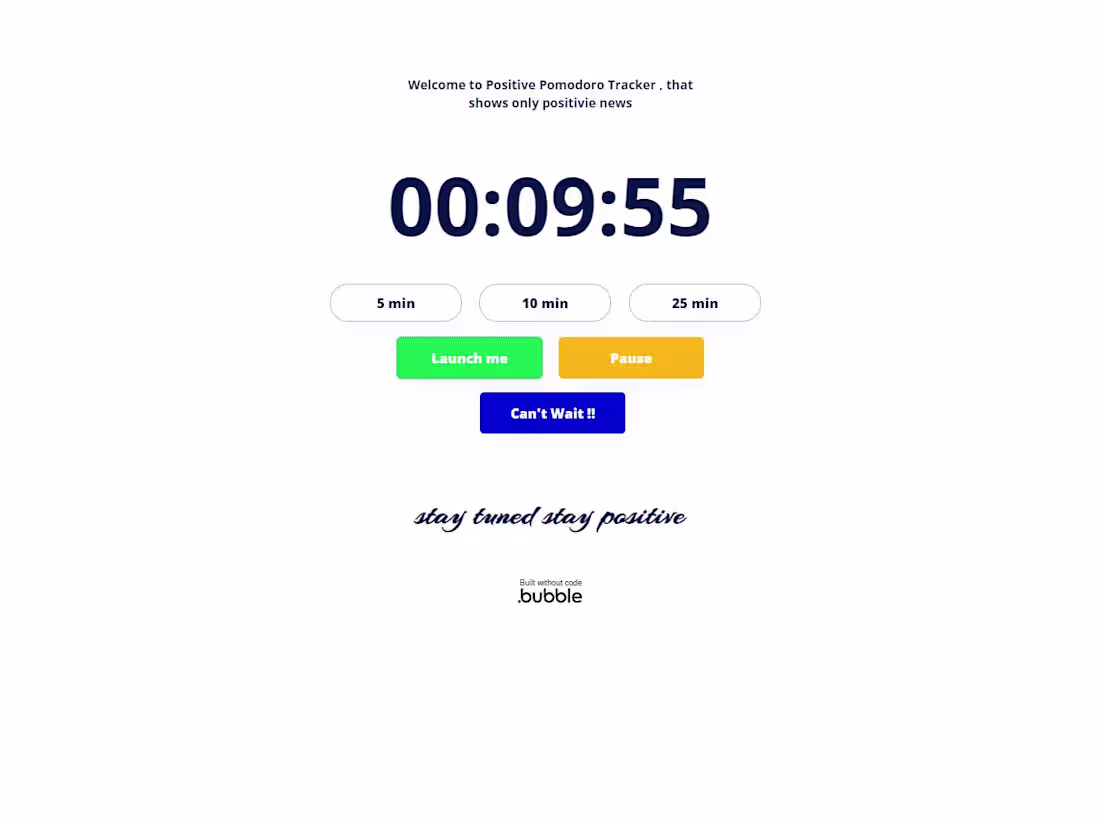 Cover image for Pomodoro Tracker with only Good News