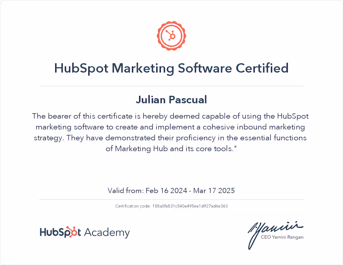 Cover image for HubSpot Software Certified