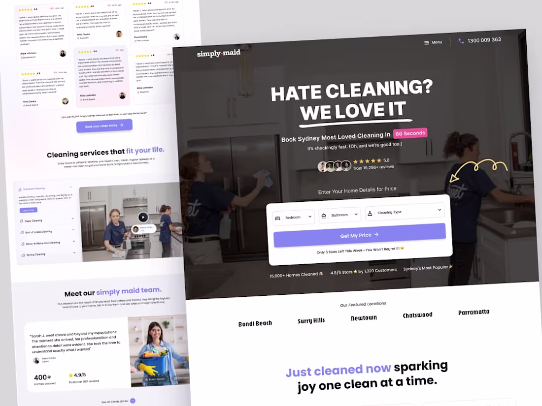 Cover image for Cleaning services website