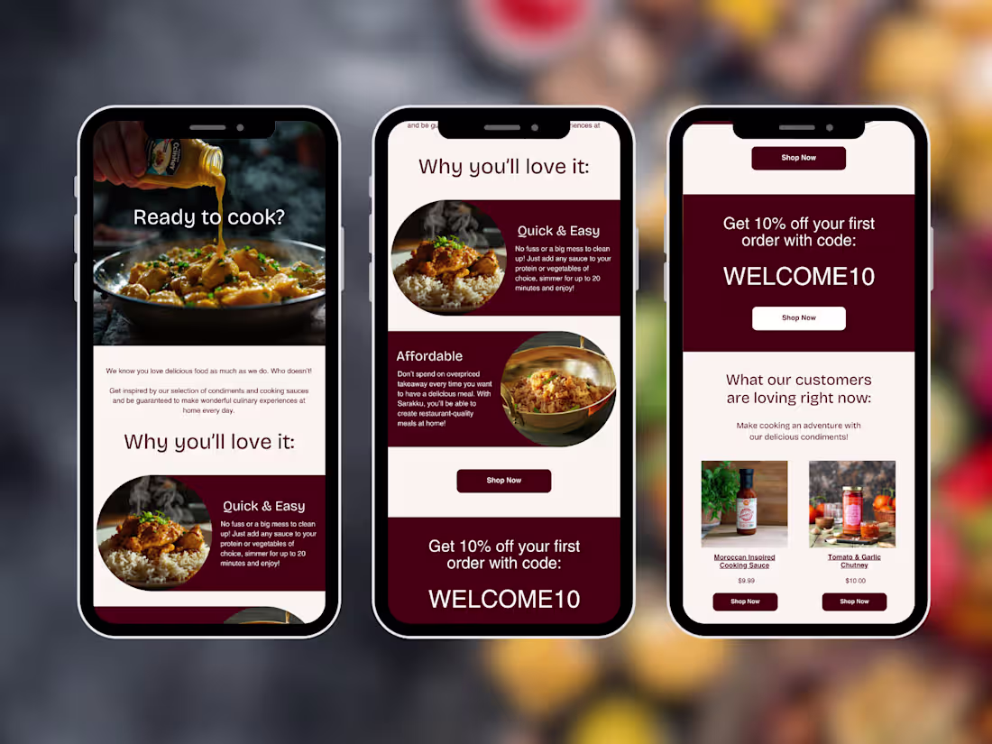Cover image for Klaviyo welcome email series for a food retailer