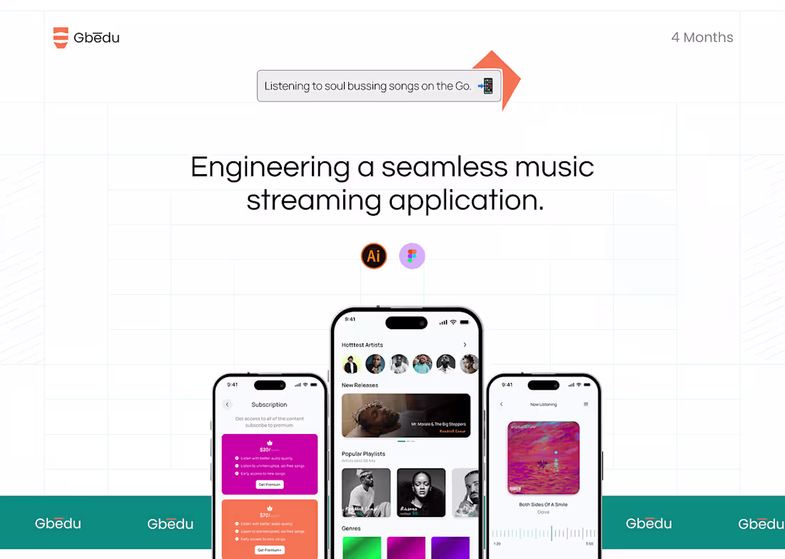 Cover image for Design Of A Music Streaming Application-Gbedu