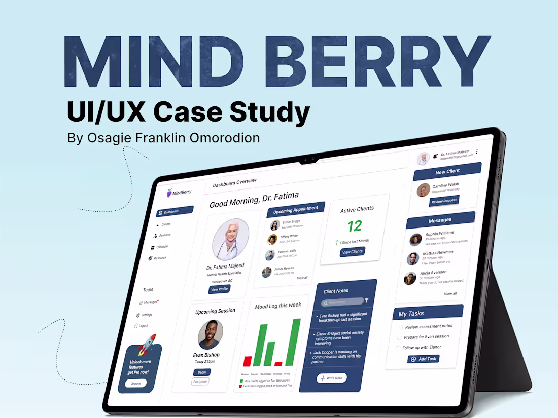 Cover image for Mind Berry Mental Wellness SaaS Dashboard